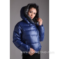 Waterproof Down Jacket Women'S Simple  Collar Zipper Down Jacket Factory